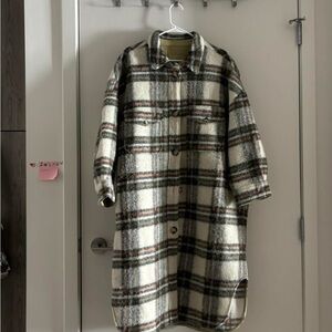 Isabel Marant style plaid wool coat